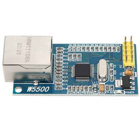 Close-up of Plug And Play High Speed Ethernet Module For STM32 Microcontroller With Built In TCP IP Stack 10 100 Mbps Support.