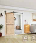 Installed Sliding Barn Door Hardware Kit Heavy Duty For Doors One And Three Eighths To One And Three Quarters Inches Black I Shape