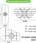 Golf Impact Tape Stickers Set For Swing Training 180 Pieces includes size and quantity description for right-handed clubs.