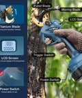 Electric Pruning Shears Compatible With LXT 18V Batteries Cordless Pruner With LCD Display SK5 Titanium Blades in use on tree