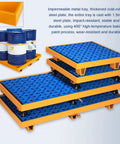 Stacked Leakproof Spill Containment Pallet With Drain For Garage And Warehouse Durable Metal Tray Size 125 By 65 By 15 Cm