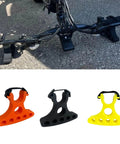 Two Pack Bicycle Maintenance Handlebar Clip On Stand Mount Bracket in use on road bike and shown in orange, black, yellow