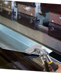 3 Inch Manual Sheet Metal Bender Tool With Straight Jaw Edge Seamer in use on sheet metal for bending and flattening