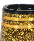 Close-up of a tapered golf iron ferrule with glitter inner gold finish, 10 Pack Tapered Golf Iron Ferrules Glitter Inner Gold Finish
