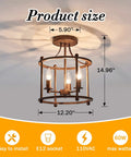 Three Light Farmhouse Vintage Semi Flush Mount Ceiling Light Fixture In Rustic Oil Rubbed Bronze Metal for decor with dimensions