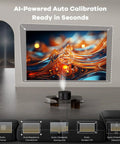 Ultra Bright 4K WiFi And Bluetooth Smart Projector With 60W Dolby Audio And AI Auto Focus For Indoor Outdoor Use