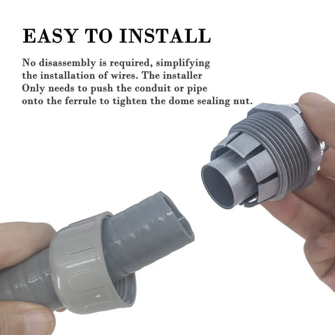 Liquid Tight Conduit Kit Half Inch 25 Foot Flexible Non Metallic Electrical Conduit Set demonstrated with easy-install connectors.