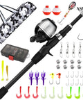 Kid Friendly Fishing Pole Set For Beginners Telescopic Rod And Spincast Reel Combo With Tackle Box And Lures Easy Cast Starter Kit