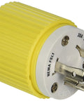 Locking Plug 30A 28 VDC With Beefy Nylon Housing And Rear Dust Seal Yellow Marine Grade Electrical Connector