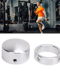Rock Solid One Inch Aluminum Handle End Covers For Gym Fitness Equipment Lightweight Wear Resistant, shown in polished finish.