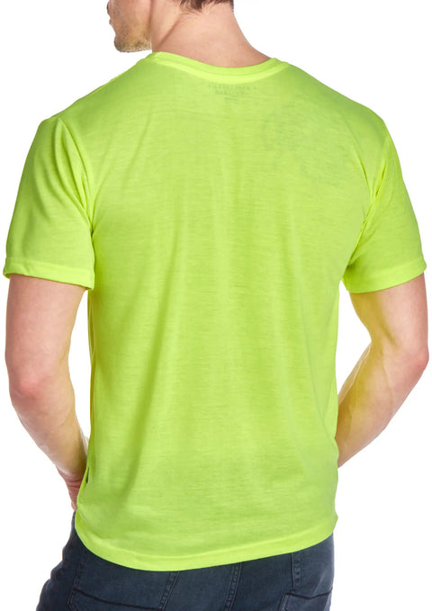 Back view of High Visibility Safety Shirts for Men 4 Pack Short Sleeve Workwear Yellow Orange Durable Heavyweight Cotton