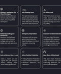 Safety features of 20W Laser Engraver And Cutter With Air Assist For Wood Metal Acrylic, shown in infographic format.