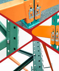 Close-up of Heavy Duty Industrial Pallet Racking System With Rock Solid Q235 Steel Build showing joints and frame details.