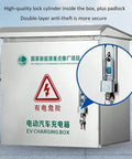 Outdoor Waterproof Stainless Steel Junction Box Enclosure For Electrical Systems HeavyDuty 304 And 304L Metal Distribution Box Weatherproof EV Charging Cabinet 50 By 36 By 60 Cm Or 50 By 36 By 70 Cm Rugged Hinges And Lock Cylinder, front view