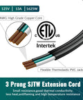 Close-up of Flat Plug Extension Cord 12 Ft With Slick Space Saving Plug Design And Thin Flat Cable, showing copper core and PVC jacket