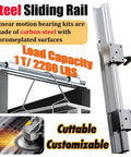 Beefy Linear Rail Slide Guide For Woodworking With 2200lbs Load Capacity, Heavy Duty Square Bearing Block For Cutting Machines And Mills, Precision Motion Control System, Rust-Resistant Chrome Plated Carbon Steel, vertical rail
