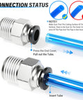 Male Straight Push To Connect Fittings Three Eighths Inch Tube Outer Diameter One Quarter Inch NPT Thread Copper And Plastic Pack