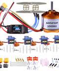 All In One Ready To Build RC Airplane Kit With A2212 KV1000 Motor 30A ESC Four Servos Two Propellers XT60 Connector Motor Mount Rudder