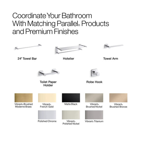Parallel Towel Arm Bathroom Mount For Easy No Fuss Towel Access Wall Mount Towel Holder For Hand Towels Coordinating Collection