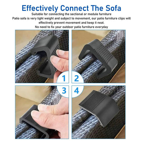 8 Pieces Outdoor Furniture Clips For Sectional Sofas And Rattan Patio Sets, easy connect to secure modular couch sections.