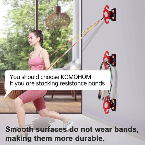 Kickass Wall Anchor For Resistance Bands With Secure Lock Rings And Quick Release Hooks For Suspension Training and Crossfit Workouts in use.