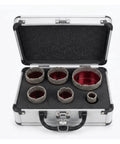Get A Solid Six-PC Diamond Tile Hole Saw Kit With Professional Vacuum Brazed Blades That Slash Through Porcelain Ceramic Marble And Stone Like Butter For Fast DIY Home Reno Jobs, 6 sizes in case