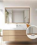 Killer Eight Pack Heavy Duty Mirror Wall Brackets With Slick Silver Finish And Grippy Rubber Pads for secure mounting in bathroom.