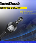 Front CV Axle Shaft Assembly Driver Side Fits Nissan Sentra 2007-2012 FWD 2.0L, High-Quality Replacement, 26.81 Inch Overall Length, Replaces Front Left Axle Shaft. Close-up of driver-side CV axle shaft with splined end and boot, ISO/IATF certified.