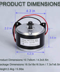 Small Brushed Permanent Magnet Electric Motor For Scooter Drives And DIY Projects 24V DC 350W 2750RPM High Torque Motor with dimensions