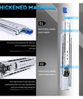 Heavy Duty Full Extension Drawer Slides Pair With Slick Ball Bearing Runners And No Sweat Snap On Locks For Quick Home Organization And Smooth Daily Motion In Twenty Six Inch Size showing rust-proof finish and steel ball details.