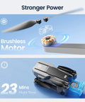 Go-To Pocket Sized Drone With 4K Camera Under 250g, FPV RC Quadcopter brushless motor and folded design, 23 mins flight time.