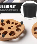 Non Slip Rubber Leg Caps Eight Pack Thickened Design Furniture Pads on wooden mat