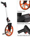 Fabater Mechanical Measuring Wheel 0-9999.9m/0-9999.9ft Hand Held Distance Measuring Wheel with Brake, rubber handle and gear counter.