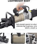 Heavy Duty Handheld Electric Hydraulic Rebar Bender And Straightener Machine Built Like A Tank Jobsite Gear, showing lightweight body and handle.
