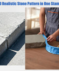 Concrete Texture Edge Form for Pools and Cabinets, 90.55 Inch by 2.75 Inch Blue PU Mold, Seamless Stamping in use