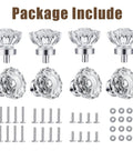 Top Shelf 8 Pack Vintage Crystal Cabinet Knobs With Sleek Chrome Bases Killer Retro Flower Drawer Pulls For Dresser Upgrade with screws and washers.