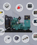 Collage of industrial machine components including an Inductive Proximity Sensor Switch For Industrial Machines, AC 30V, 3/4-16UNF Thread.