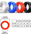 Top Shelf Orange Polyurethane Pneumatic Air Hose Tubing 100 Meter Roll Rock Solid Compressor Air Line 12X8MM Bore assorted air hoses.