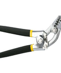 Go To Sheet Metal Hand Seamer Pliers with curved handle for bending and flattening seams; forged steel with easy grip rubber coating.