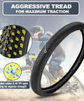 Image of Two Pack 26x1.95 Mountain Bike Tires With Tubes And Tire Levers Puncture Resistant 26 Inch MTB Tire Kit showing aggressive tread design