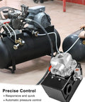 Straight Up Automatic Pressure Switch For Air Compressors 150 Psi Cut Out And 120 Psi Cut In With Four Port Design and Quick Hook Up on compressor.