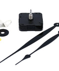 Quartz Wall Clock Movement Replacement Kit Battery Powered With High Torque Drive Long Shaft For Thick Dial Includes 10.2 Inch Spade Hands