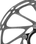 Close-up of Center Lock 160mm Brake Rotor For Disc Brakes Centerline Style Multi Colored Black Finish High Performance MTB Rotor