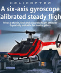 C138 Red And Black Remote Control Helicopter With 6CH 6 Axis Gyro Beginner Friendly Easy Hover against a twilight sky background.