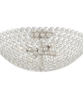 Cassandra 4 Light Brushed Nickel Ceiling Mount Fixture With K9 Crystal Glass for a clean modern vibe and lit crystal glow