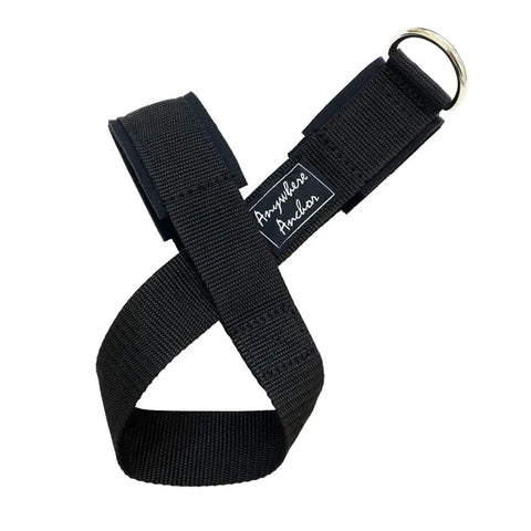 Heavy Duty Resistance Band Anchor Strap For Home Gym Workouts Anywhere And On The Go Training Quick Attach To Trees Poles Benches Sturdy Nylon Webbing With Neoprene Padding And O Ring 22 Inch Length