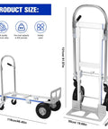 Badass 2in1 Aluminum Foldable Dolly With Killer 800 Lb Capacity shown with dimensions, measuring 131cm by 103cm, versatile design for easy storage.