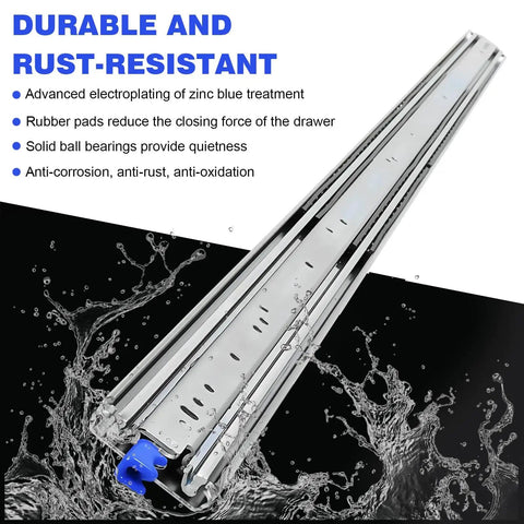 Industrial Strength Heavy Duty Drawer Slides With Lock Full Extension Ball Bearing Rails For RVs Trucks And Cabinets 72 Inch Length