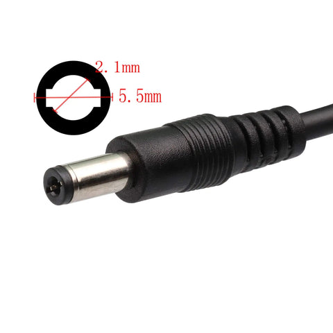 Close-up of 5.5mm DC round plug for Versatile 36V Lithium Battery Fast Charger With 42V 2A Output For Most 36V 10S Scooters.