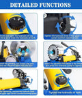 Detailed functions of Heavy Duty Hydraulic Hose Crimper Machine With Seven Precision Dies for R1 and R2 steel wire lines.